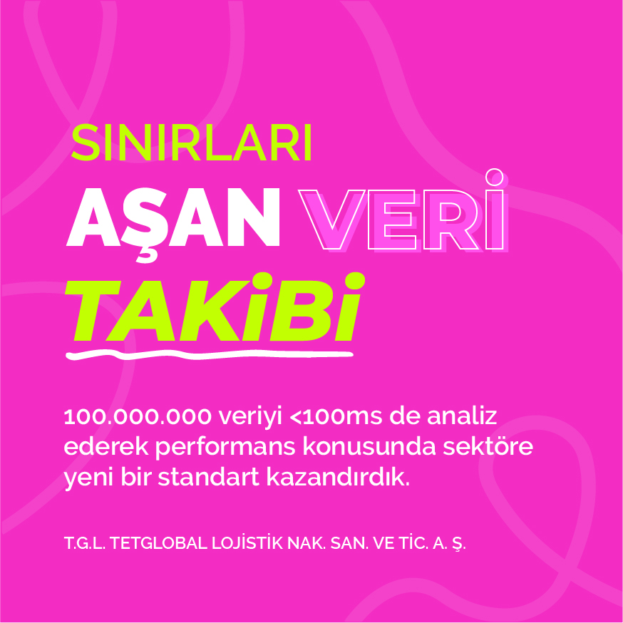 Sınırları Aşan Veri Takibi - 100.000.000 veriyi <100ms de analiz ederek performans konusunda sektöre yeni bir standart kazandırdık. Sınırları Aşan Veri Takibi - 100.000.000 veriyi <100ms de analiz ederek performans konusunda sektöre yeni bir standart kazandırdık.